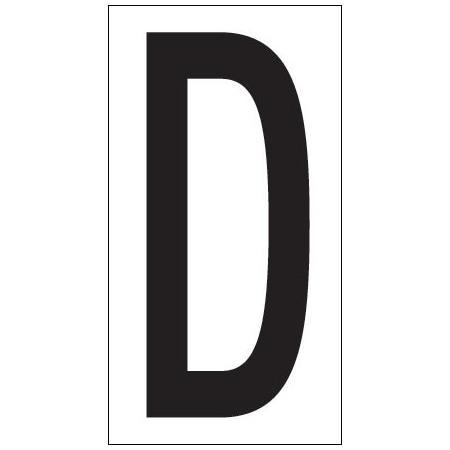 Bsc Preferred 3-1/2'' ''D'' Vinyl Warehouse Letter Labels, 50PK BUY00021728